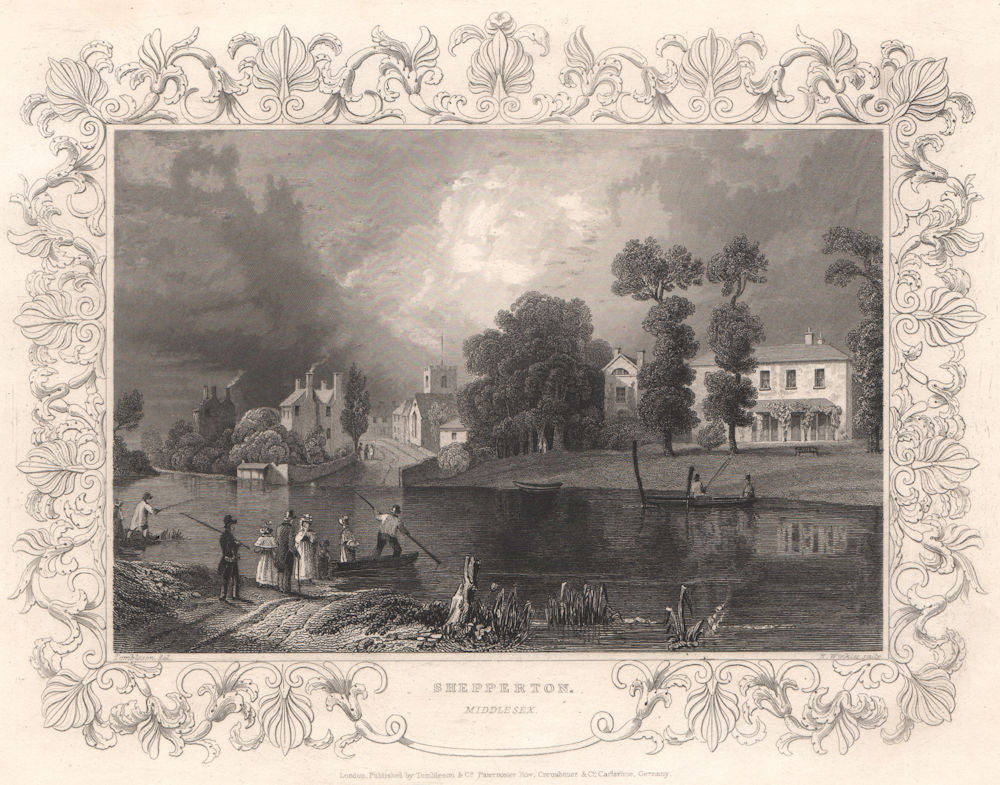 'Shepperton'. Surrey. Decorative view by William TOMBLESON 1835 old print